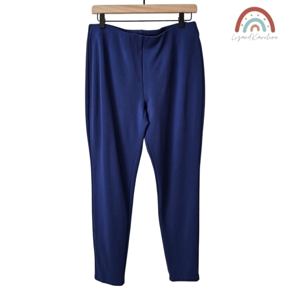 Chico's Ponte Knit Pull On High Waist Blue Leggings Pants - Picture 2 of 8